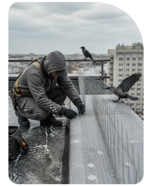 Защита от ворон под ключ в Кропоткине по цене от 5430 р. | Сенат-Крп